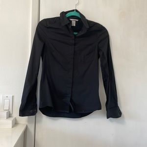 Plain Black Button Down Shirt